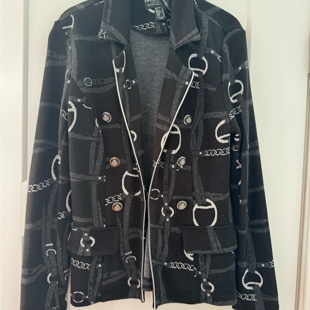 Frank Lyman Design Black and Gray Patterned Blazer